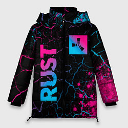 Куртка зимняя женская Rust - neon gradient: надпись, символ, цвет: 3D-черный