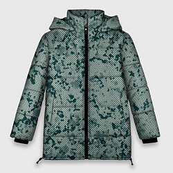 Куртка зимняя женская Абстракция точечная зелёный, цвет: 3D-светло-серый