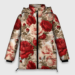 Женская зимняя куртка Розы паттерн