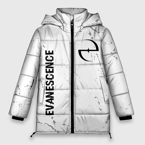 Женская зимняя куртка Evanescence glitch на светлом фоне: надпись, симво / 3D-Черный – фото 1