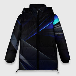 Женская зимняя куртка Black blue background