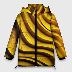 Женская зимняя куртка Желтые абстрактные полосы