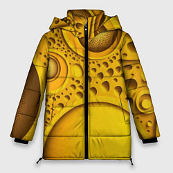 Куртка зимняя женская Желтая объемная текстура, цвет: 3D-черный