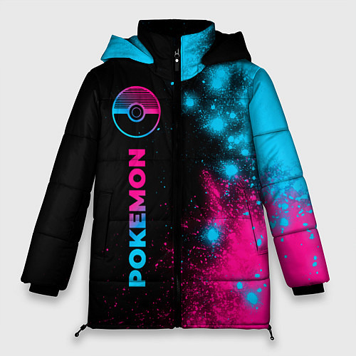 Женская зимняя куртка Pokemon - neon gradient: по-вертикали / 3D-Черный – фото 1