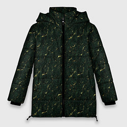 Куртка зимняя женская Текстура зелёный мрамор, цвет: 3D-черный