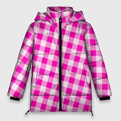 Куртка зимняя женская Розовая клетка Барби, цвет: 3D-светло-серый
