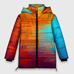 Куртка зимняя женская Цветной глитч, цвет: 3D-черный