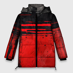 Женская зимняя куртка Black red texture