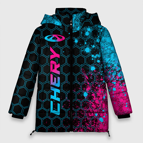 Женская зимняя куртка Chery - neon gradient: по-вертикали / 3D-Черный – фото 1