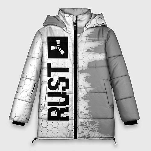 Женская зимняя куртка Rust glitch на светлом фоне: по-вертикали / 3D-Черный – фото 1