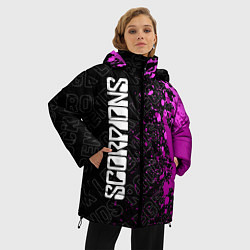 Куртка зимняя женская Scorpions rock legends: по-вертикали, цвет: 3D-черный — фото 2