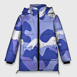 Куртка зимняя женская Камуфляжный узор голубой, цвет: 3D-красный