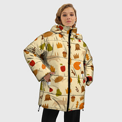 Куртка зимняя женская Паттерн - осень, цвет: 3D-светло-серый — фото 2