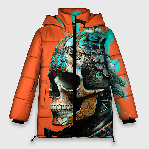 Женская зимняя куртка Art skull - irezumi - Japan / 3D-Черный – фото 1