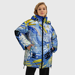 Куртка зимняя женская Облака в стиле Ван Гога, цвет: 3D-светло-серый — фото 2