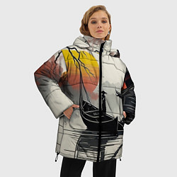 Куртка зимняя женская Красота Японии, цвет: 3D-светло-серый — фото 2