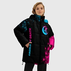 Куртка зимняя женская Angels of Death - neon gradient: надпись, символ, цвет: 3D-черный — фото 2