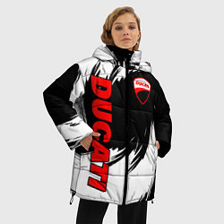 Куртка зимняя женская Ducati - мазки краски, цвет: 3D-светло-серый — фото 2