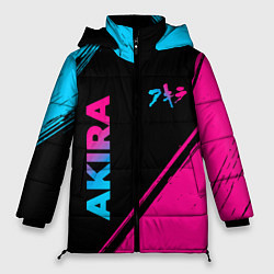 Куртка зимняя женская Akira - neon gradient: надпись, символ, цвет: 3D-черный