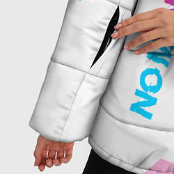 Куртка зимняя женская No Mans Sky neon gradient style: надпись, символ, цвет: 3D-черный — фото 2