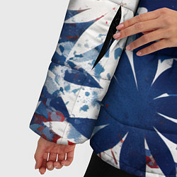 Куртка зимняя женская Цветы в цветах флага РФ, цвет: 3D-черный — фото 2