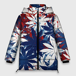 Женская зимняя куртка Цветы в цветах флага РФ