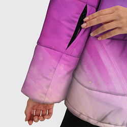 Куртка зимняя женская Абстрактная текстура акварельного градиента, цвет: 3D-красный — фото 2