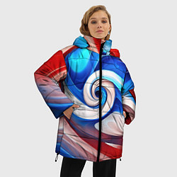 Куртка зимняя женская Волны в цвете флага РФ, цвет: 3D-светло-серый — фото 2
