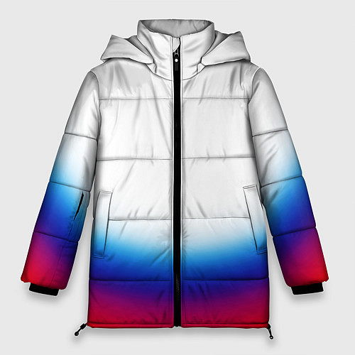 Женская зимняя куртка Флаг России градиент / 3D-Красный – фото 1