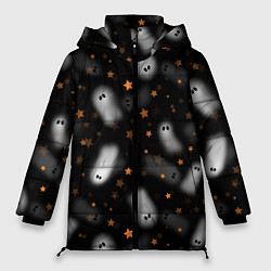 Куртка зимняя женская Милые привидения - паттерн, цвет: 3D-черный