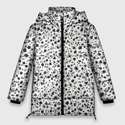 Куртка зимняя женская Маленькие цветочки паттерн, цвет: 3D-светло-серый