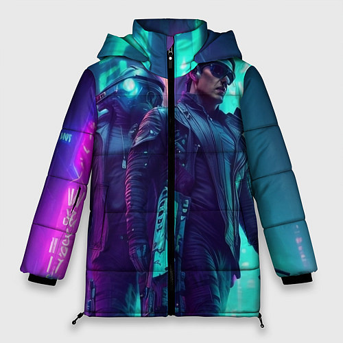 Женская зимняя куртка Киберлюди / 3D-Черный – фото 1