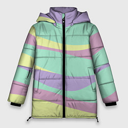 Куртка зимняя женская Абстракция из цветных разводов, цвет: 3D-черный