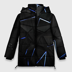 Куртка зимняя женская Black texture neon line, цвет: 3D-светло-серый