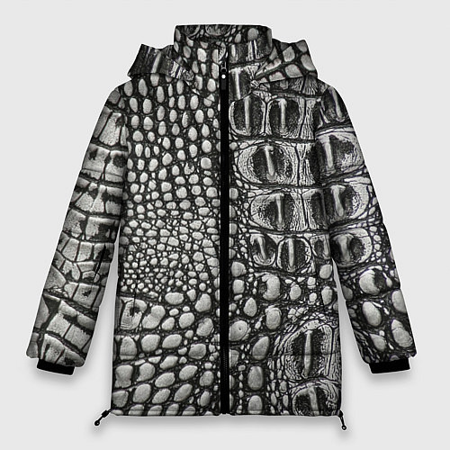 Женская зимняя куртка Кожа крокодила - текстура / 3D-Красный – фото 1