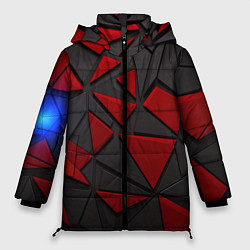 Женская зимняя куртка Черные и красные объемные элементы