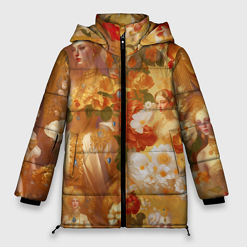 Женская зимняя куртка Девушки в золоте / 3D-Черный – фото 1