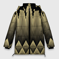 Куртка зимняя женская Золотые ромбы на черном, цвет: 3D-светло-серый