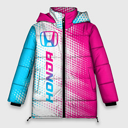 Куртка зимняя женская Honda neon gradient style: по-вертикали, цвет: 3D-черный