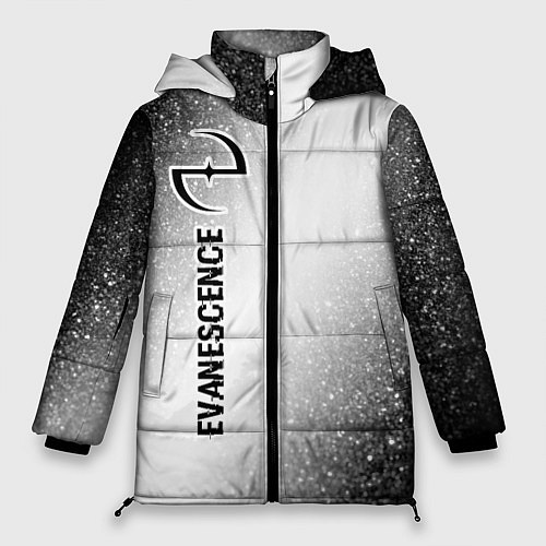 Женская зимняя куртка Evanescence glitch на светлом фоне: по-вертикали / 3D-Черный – фото 1