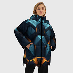 Куртка зимняя женская Объемные неровные плиты, цвет: 3D-красный — фото 2