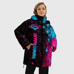 Куртка зимняя женская Warframe - neon gradient: по-вертикали, цвет: 3D-черный — фото 2