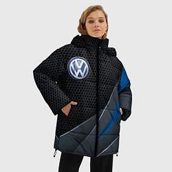 Куртка зимняя женская Фольцваген - синяя броня, цвет: 3D-красный — фото 2