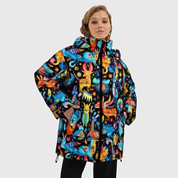 Куртка зимняя женская Космические чудики, цвет: 3D-светло-серый — фото 2