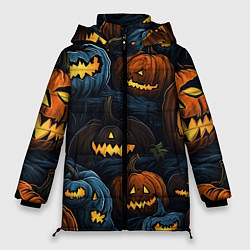 Куртка зимняя женская Хэллоуин life, цвет: 3D-черный