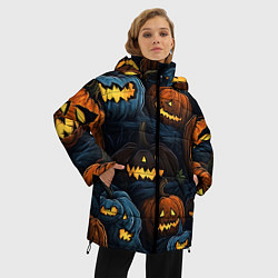 Куртка зимняя женская Хэллоуин life, цвет: 3D-красный — фото 2