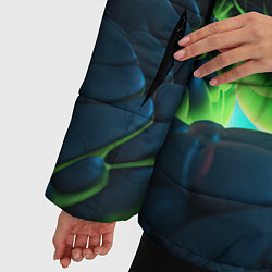 Куртка зимняя женская Зеленые объемные плиты, цвет: 3D-светло-серый — фото 2