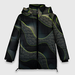 Куртка зимняя женская Объемная темная текстура, цвет: 3D-черный