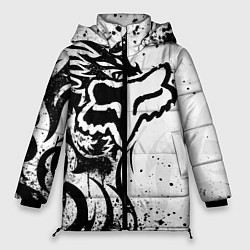 Куртка зимняя женская Fox motocross - белый дракон, цвет: 3D-черный