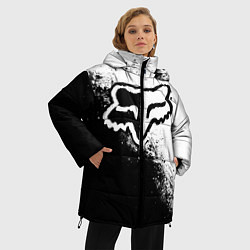 Куртка зимняя женская Fox motocross - черно-белые пятна, цвет: 3D-красный — фото 2